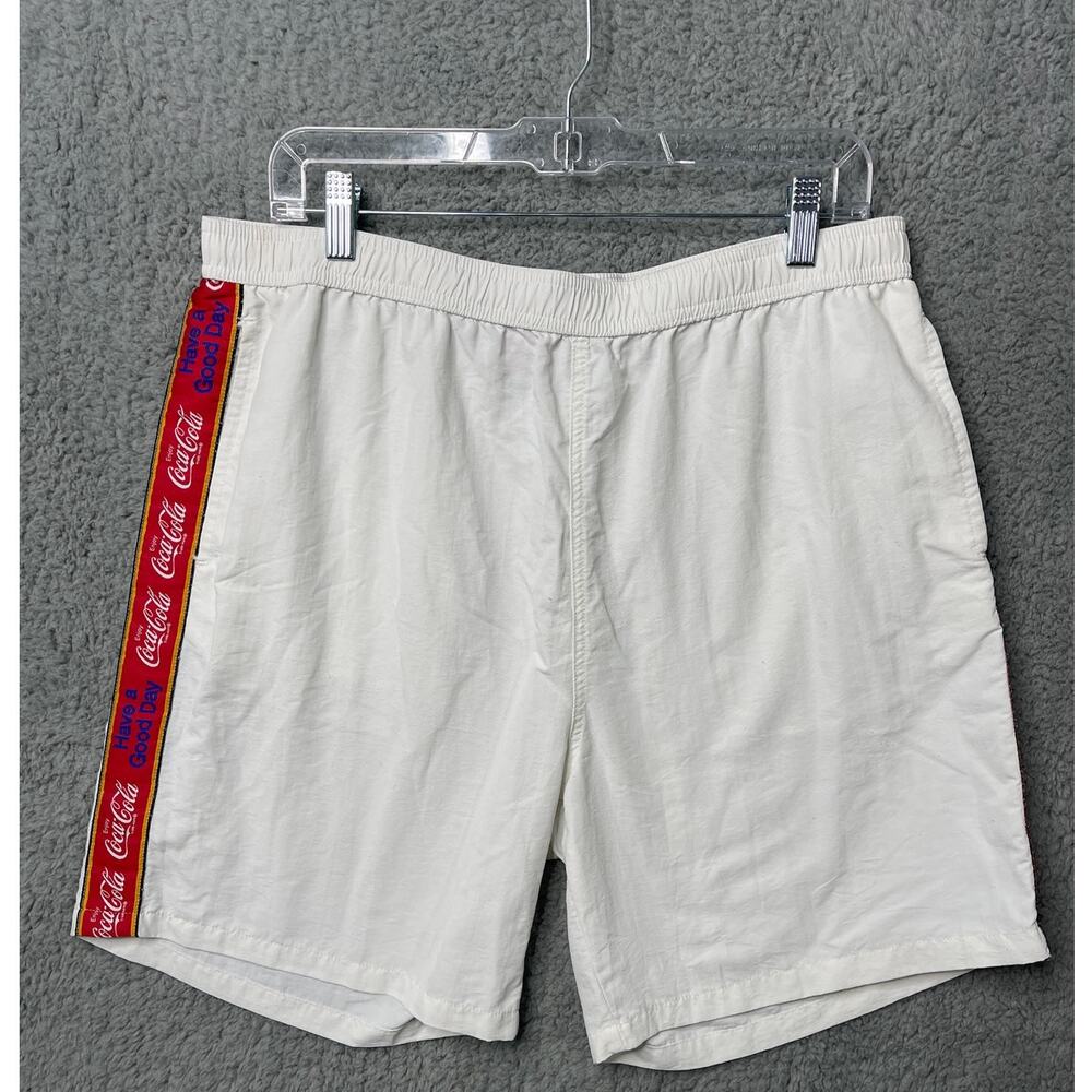 Men's  Coca-Cola Shorts/Swim Suit  White Size Large